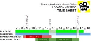 Timesheet Music video Shooting day